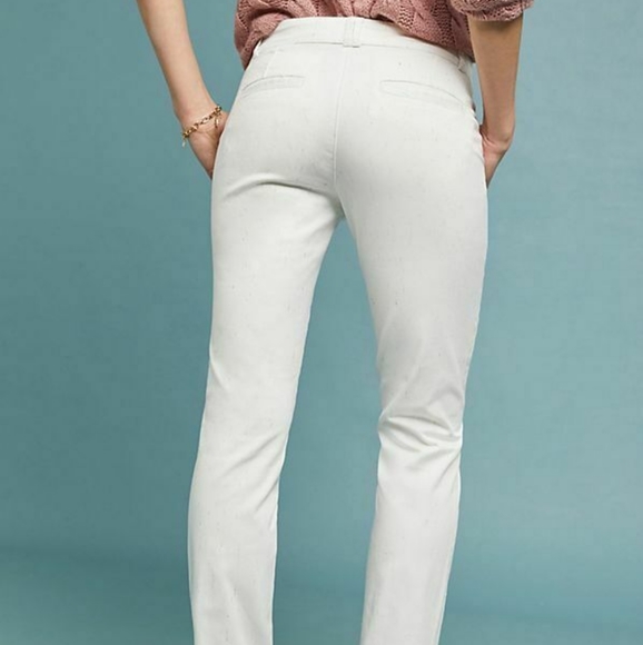 NWT Anthropologie Relaxed White Flecked Chinos 27 - Picture 3 of 10